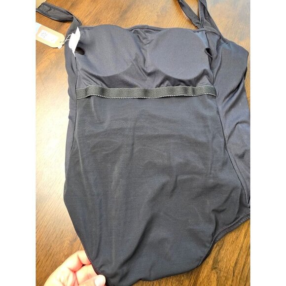 Smismivo Womans Black Medium Tummy Control Halter One Piece Slimming Swimsuit - Picture 8 of 16